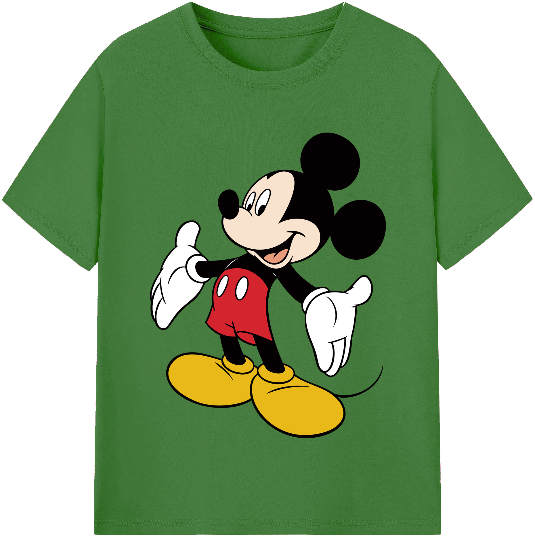 （画像用） ミッキーマウス Mickey Mouse レディースカジュアルプリントTシャツ（綿100％）